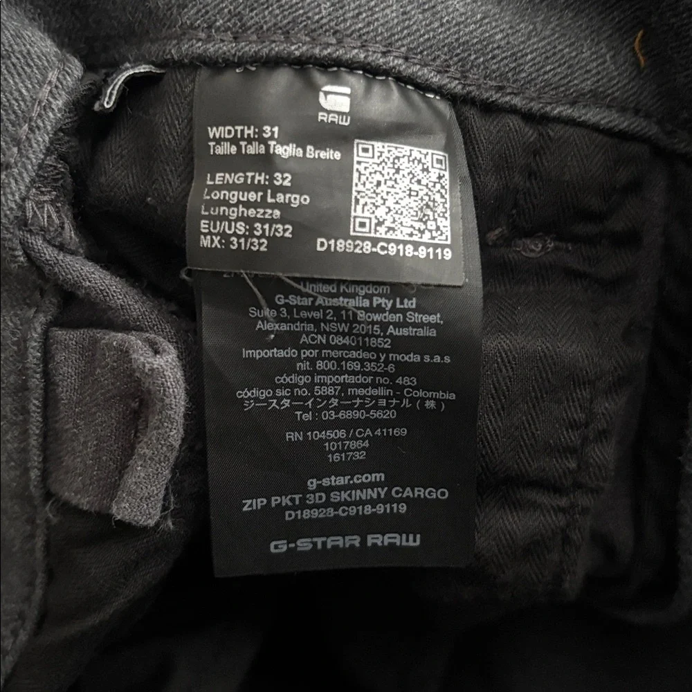 G-Star Grey Zip PKT 3D Skinny Cargo Pants - Picture 3 of 4